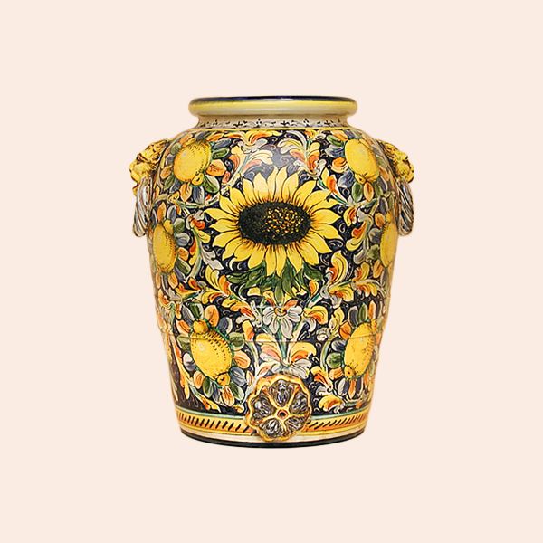 LG108D 55 - Jar cm 55 H Lemons and sunflowers